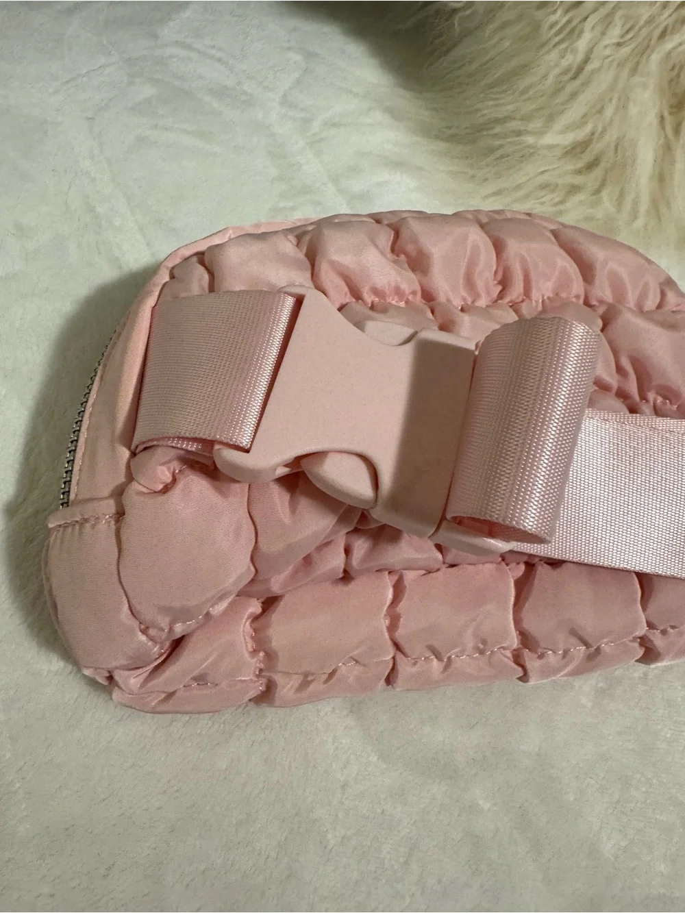 Wild Fable Baby Pink Quilted Belt Bag Ruffle Crossbody Belt Bag